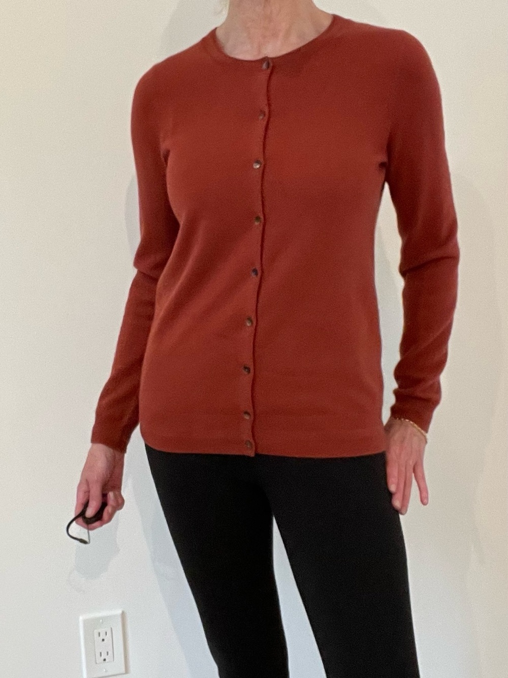 Boden Rust Button-Front Cashmere Women's Cardigan